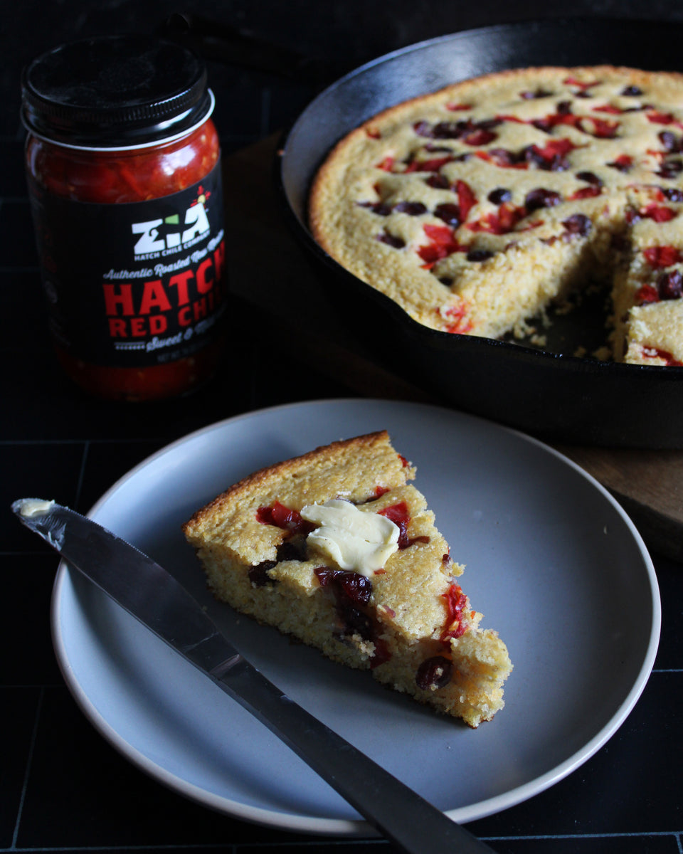 Hatch Red Chile And Cranberry Skillet Cornbread – Zia Hatch Chile Company