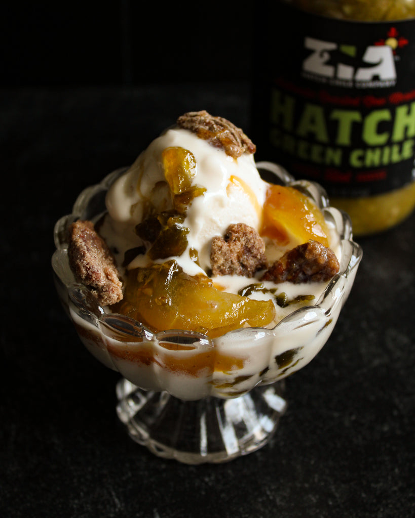 Candied Zia Hatch Green Chile Apple Sundae