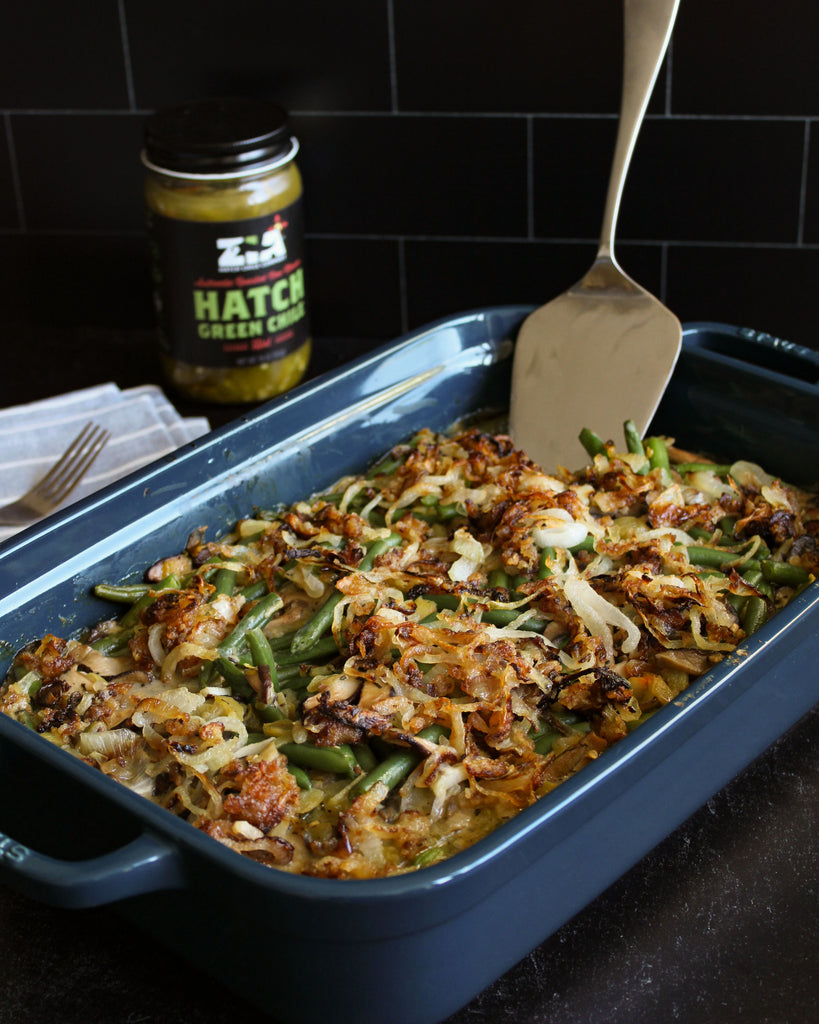 Hatch Green Chile Green Bean Mushroom Casserole