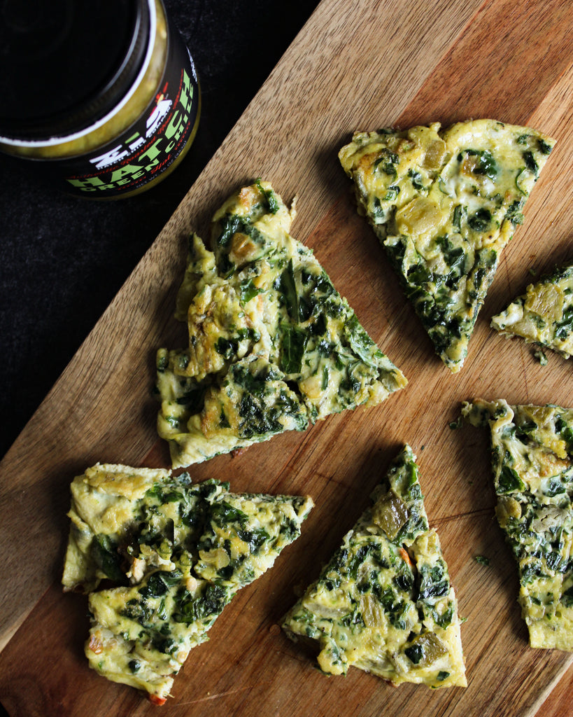 Hatch Green Chile Kale and Spinach Frittata