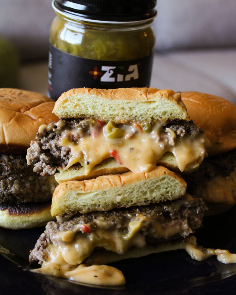 Hatch Green Chile Juicy Lucy Burger