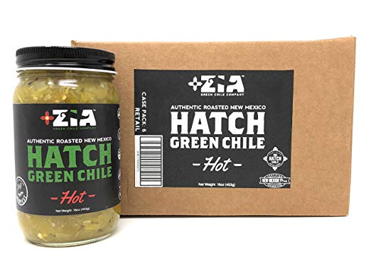 Roasted New Mexico Zia Hatch Green Chile (HOT) - 6 Pack